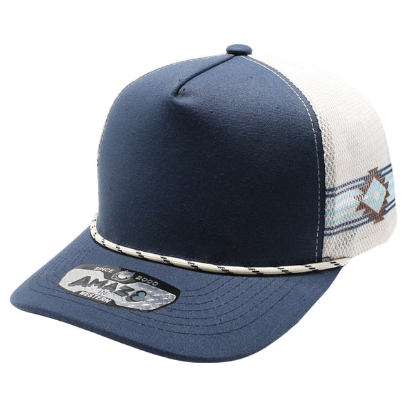 PB225W Five Panel Western Rope [Navy/Cream]