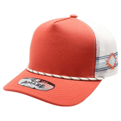 PB225W Five Panel Western Rope [Burnt Orange/Cream]