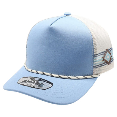 PB225W Five Panel Western Rope [Light Blue/Cream]