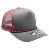 PB225W Five Panel Western Rope [Charcoal/Burgundy]