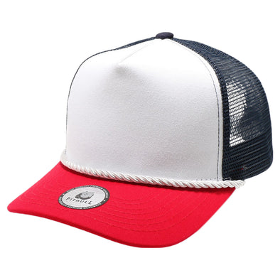 PB225 UVP Five Panel Under Visor Rope Flag Texas [White/Navy/Red]