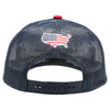 PB225 UVP Five Panel Under Visor Rope Flag USA [White/Navy/Red]