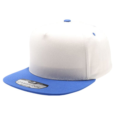 PB292 Two Tone 5-Panel Snapback Hat (Cream/Royal)