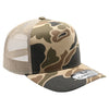PB285M Five Panel Old School Camo High Frame Meshback [Khaki]