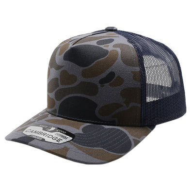 PB285M Five Panel Old School Camo High Frame Meshback [Navy]