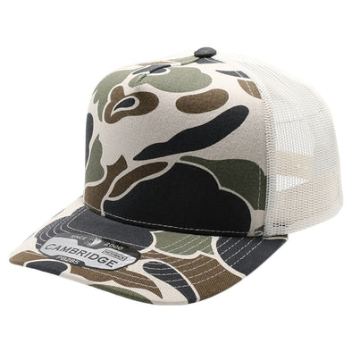 PB285M Five Panel Old School Camo High Frame Meshback [Cream]