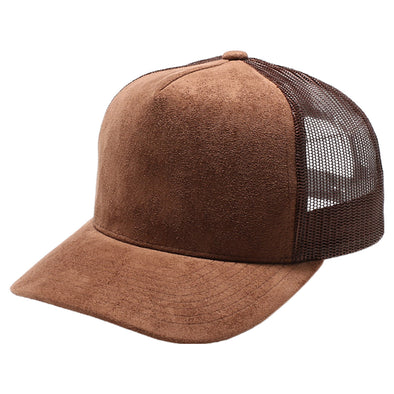 PB283M 5-Panel Suede Meshback Snapback [Dark Brown]