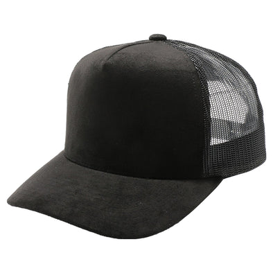 PB283M 5-Panel Suede Meshback Snapback [Black]