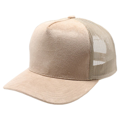 PB283M 5-Panel Suede Meshback Snapback [Light Tan]