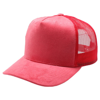 PB283M 5-Panel Suede Meshback Snapback [Red]