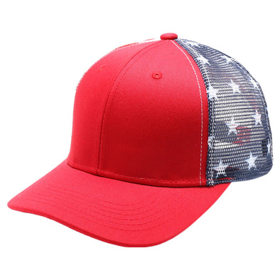 PB224 Blank Tactical Operator Trucker Hats Wholesale [Red]