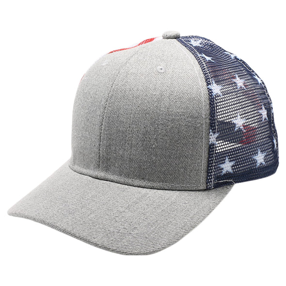 PB224 Blank Tactical Operator Trucker Hats Wholesale [Heather Gray]
