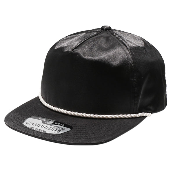PB303 5-Panel Rope Satin Unstructured [Black]