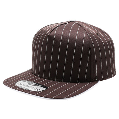 PB328 5-Panel Pinstripe Snapback Hat [Brown/White]