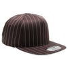 PB328 5-Panel Pinstripe Snapback Hat [Brown/White]