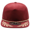 PB307 Pitbull Cambridge 5 Panel Unstructured Bay Leaf Snapback [Burgundy]