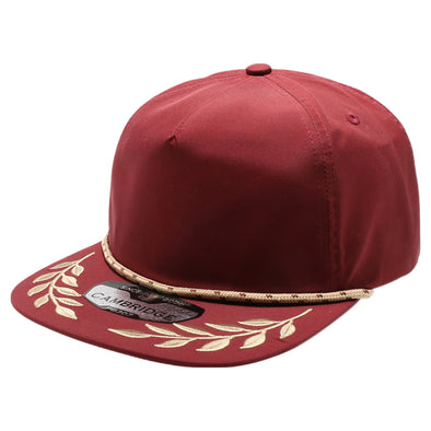 PB307 Pitbull Cambridge 5 Panel Unstructured Bay Leaf Snapback [Burgundy]