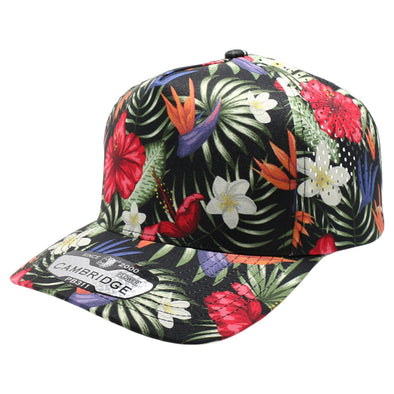 PB311F Five Panel Flower Perforated [Black-1]