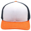 HC2260 6-Panel Plain Micro Mesh [White/Navy/Orange]