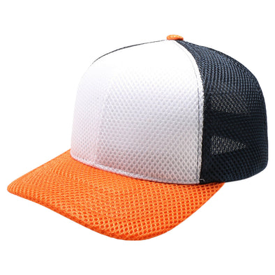 HC2260 6-Panel Plain Micro Mesh [White/Navy/Orange]