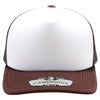 PB114 Pit Bull 5 Panel Foam Trucker Hat  [White/Brown]