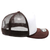 PB114 Pit Bull 5 Panel Foam Trucker Hat  [White/Brown]