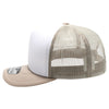 PB114 Pit Bull 5 Panel Foam Trucker Hat [White/Khaki]