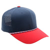 PB301T 6-Panel Cambridge Hybrid Rope Perforated [Navy/Navy/Red]