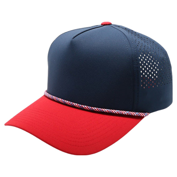 PB311T 5-Panel High Frame Rope Perforated [Navy/Navy/Red]