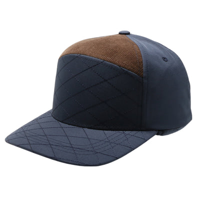 Quilt Camper Ear Flap [Navy/Brown]