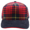 5 Panel Plaid Sandwich Visor [Red/Navy]