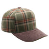 5 Panel Plaid Sandwich Visor [Olive/Brown]