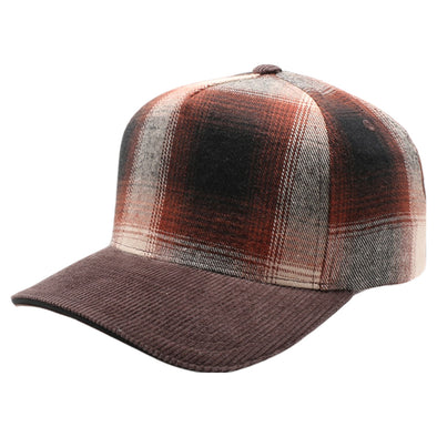 5 Panel Plaid Sandwich Visor [Brown]