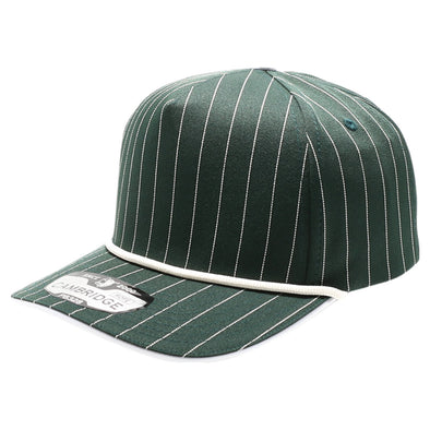 PB328R 5-Panel Pinstripe Snapback With Rope [D.Green/White]