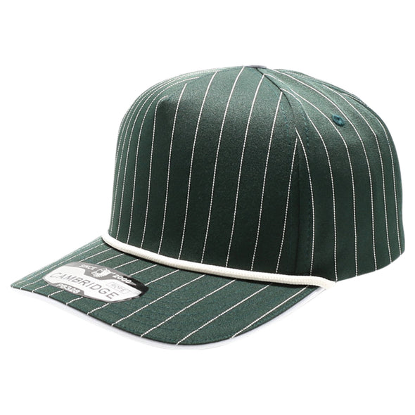 PB328R 5-Panel Pinstripe Snapback With Rope [D.Green/White]