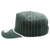 PB328R 5-Panel Pinstripe Snapback With Rope [D.Green/White]
