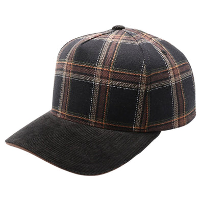5 Panel Plaid Sandwich Visor [Black]