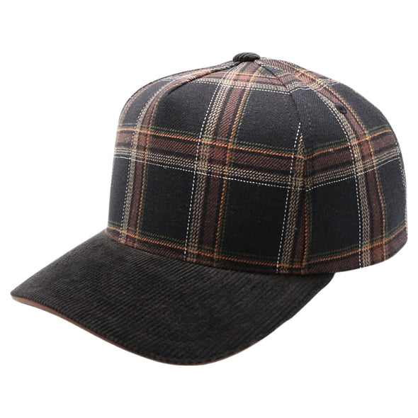 5 Panel Plaid Sandwich Visor [Black]