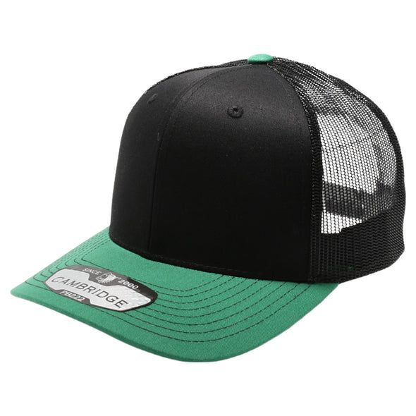 PB222T Pit Bull Cambridge Tri-Color Trucker Hat [Black/Black/Green]