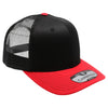 PB222T Pit Bull Cambridge Tri-Color Trucker Hat [Black/Black/Red]