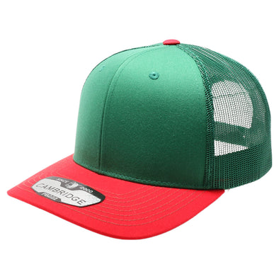 PB222T Pit Bull Cambridge Tri-Color Trucker Hat [Green/Green/Red]
