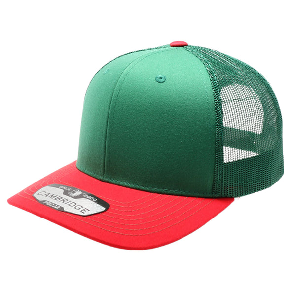 PB222T Pit Bull Cambridge Tri-Color Trucker Hat [Green/Green/Red]
