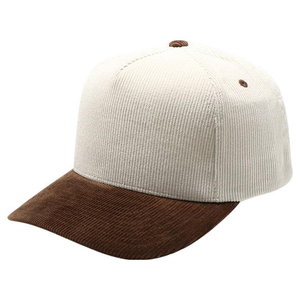 PB331CR Five Panel Two-Tone Corduroy High Frame [Cream/Brown]