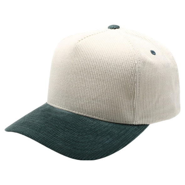 PB331CR Five Panel Two-Tone Corduroy High Frame [Cream/Green]
