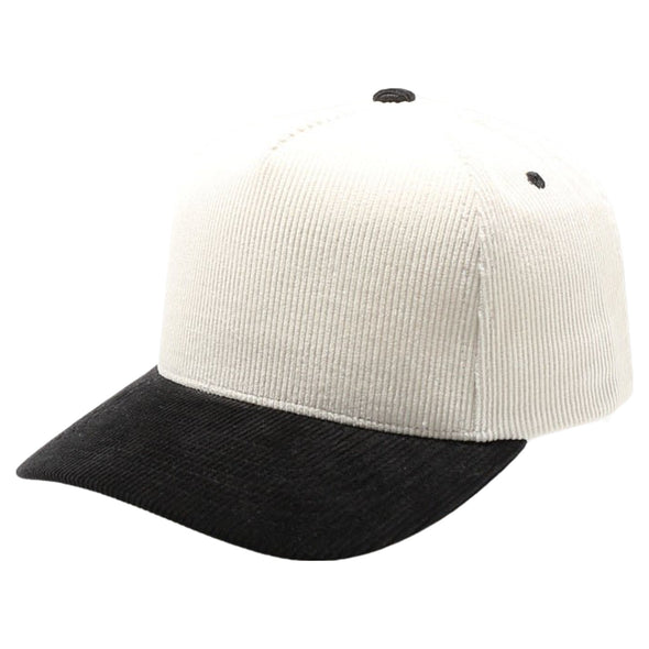 PB331CR Five Panel Two-Tone Corduroy High Frame [Cream/Black]