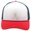 PB301T 6-Panel Cambridge Hybrid Rope Perforated [White/Navy/Red]