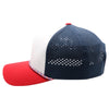 PB301T 6-Panel Cambridge Hybrid Rope Perforated [White/Navy/Red]