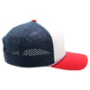 PB301T 6-Panel Cambridge Hybrid Rope Perforated [White/Navy/Red]