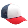 PB301T 6-Panel Cambridge Hybrid Rope Perforated [White/Navy/Red]