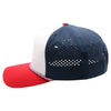 PB311T 5-Panel High Frame Rope Perforated [White/Navy/Red]